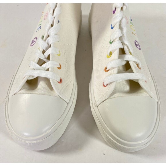 American Eagle Trust In Love High Top Sneakers Women Sz 10 Multicolor NWOT Read - Picture 5 of 16
